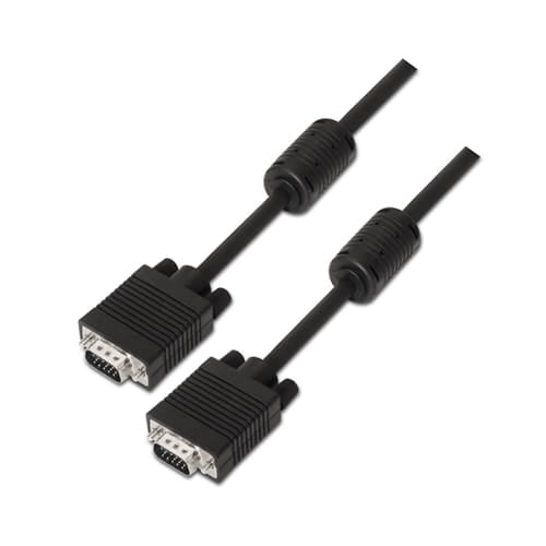 Cable SVGA con ferrita. HDB15/M-HDB15/M. Negro. 10m.
