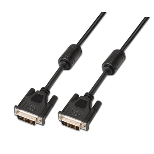 Cable DVI single link 18+1 con ferrita. M-M. Negro. 5m.