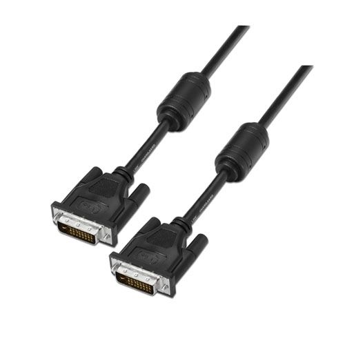 Cable DVI dual link 24+1 con ferrita. M-M. Negro. 1.8m.