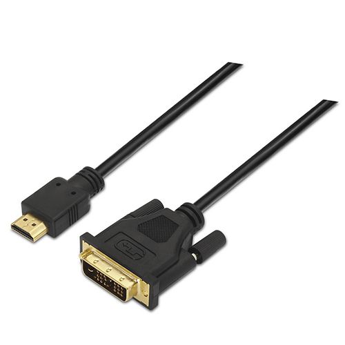 Cable DVI a HDMI. DVI18+1/M-HDMI A/M. Negro. 1.8m