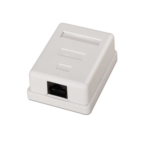 Roseta de superficie RJ45 Cat.6 UTP 1 toma. Blanco.