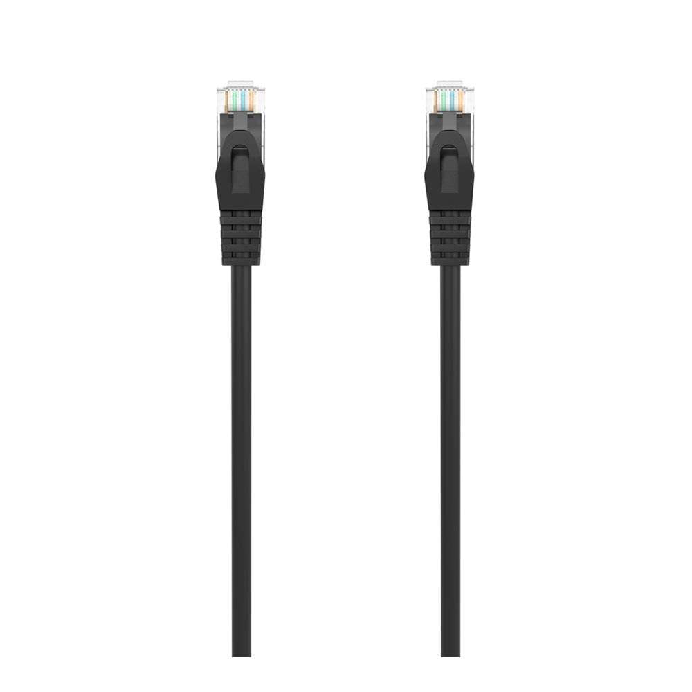 Cable de red RJ45 LSZH Cat.6A UTP AWG24. Negro. 25cm.