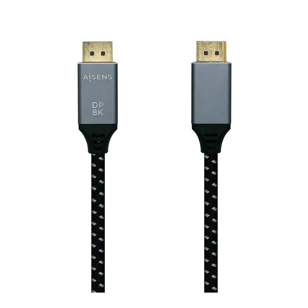 Cable Displayport V1.4 8K@60hz. DP/M-DP/M. Gris/Negro. 1m