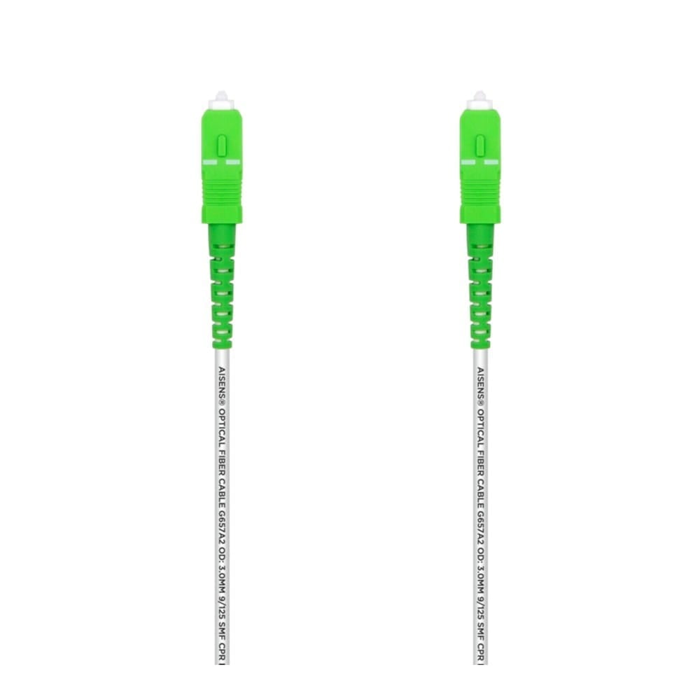 Cable Fibra Óptica G657A2 3.0 9/125 SMF Simplex CPR Dca LSZH. SC/APC-SC/APC. Blanco. 10m