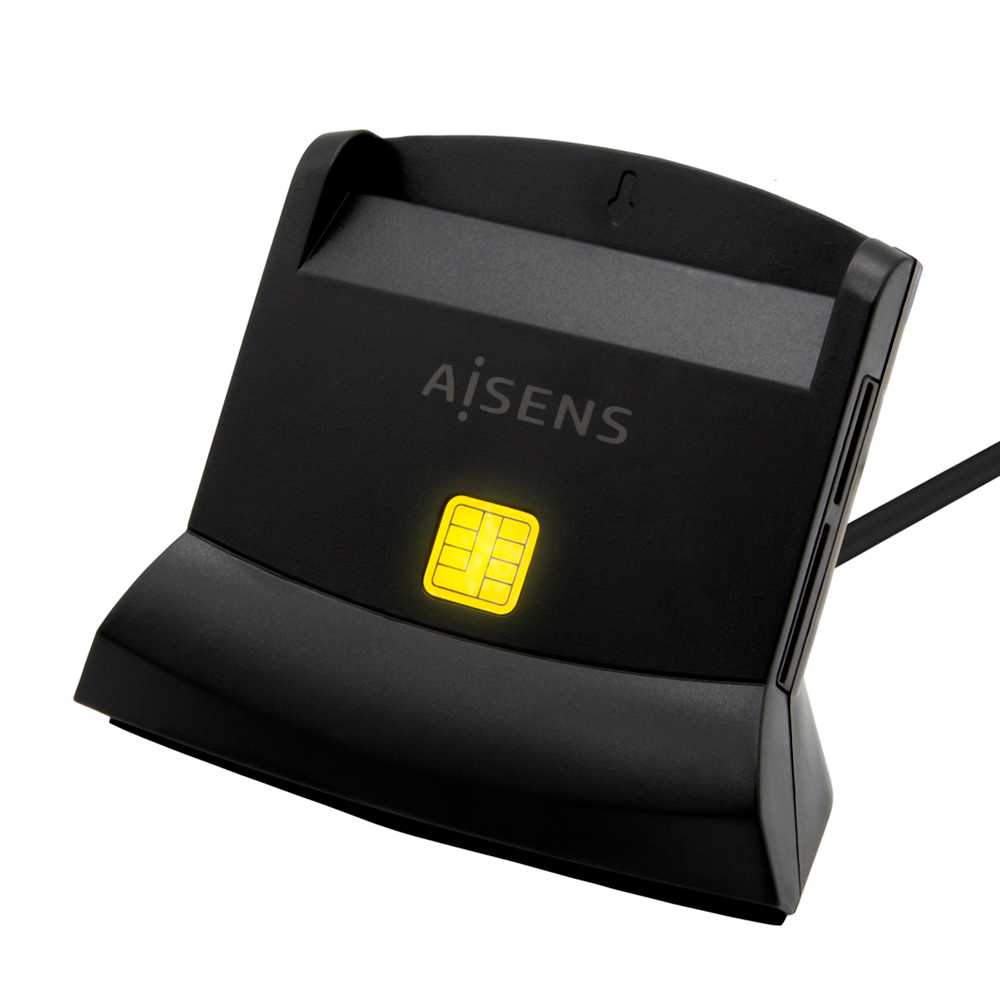 Aisens ASCR-SN04CSD-BK. Lector de Tarjeta Inteligente DNI con lector de tarjetas