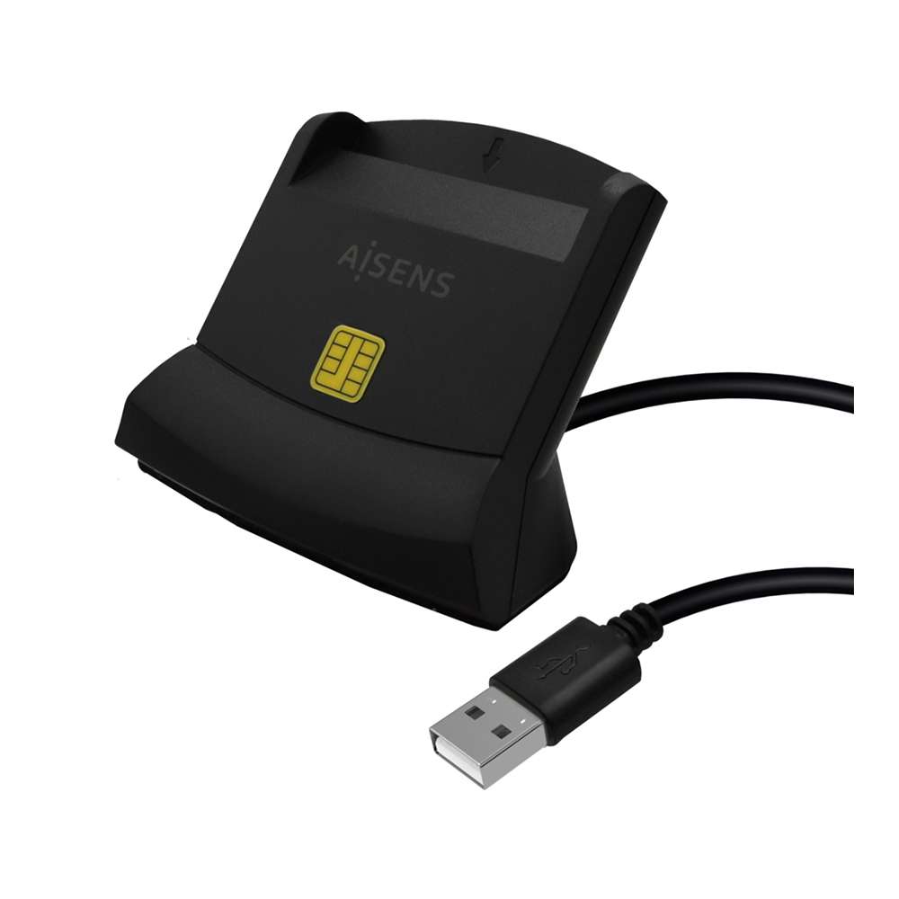 Aisens ASCR-SN05-BK. Lector de Tarjeta Inteligente DNI, Negro