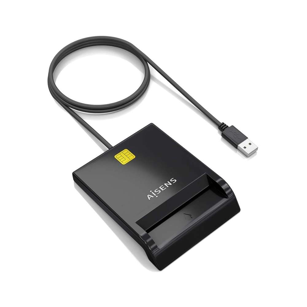 Aisens ASCR-SN06-BK. Lector de Tarjeta Inteligente DNI, Negro