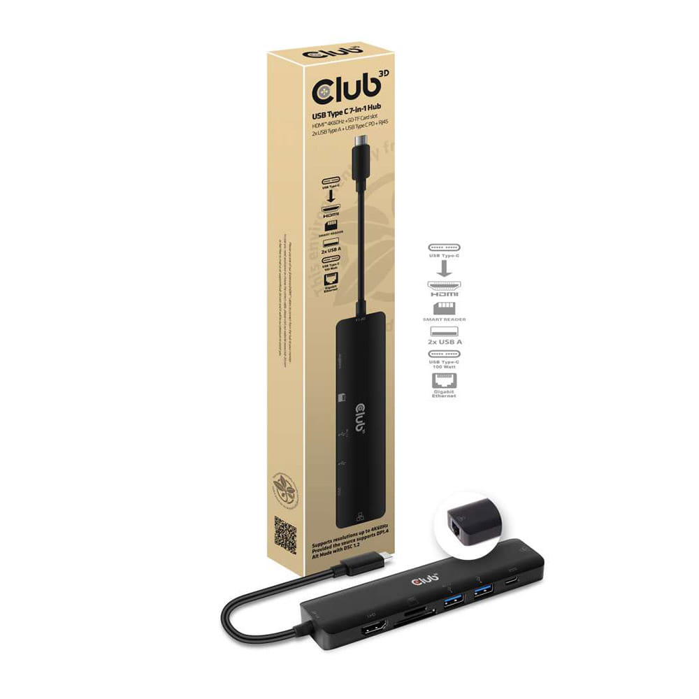 Club3D CACSV-1592 Hub USB Type-C 7 en 1