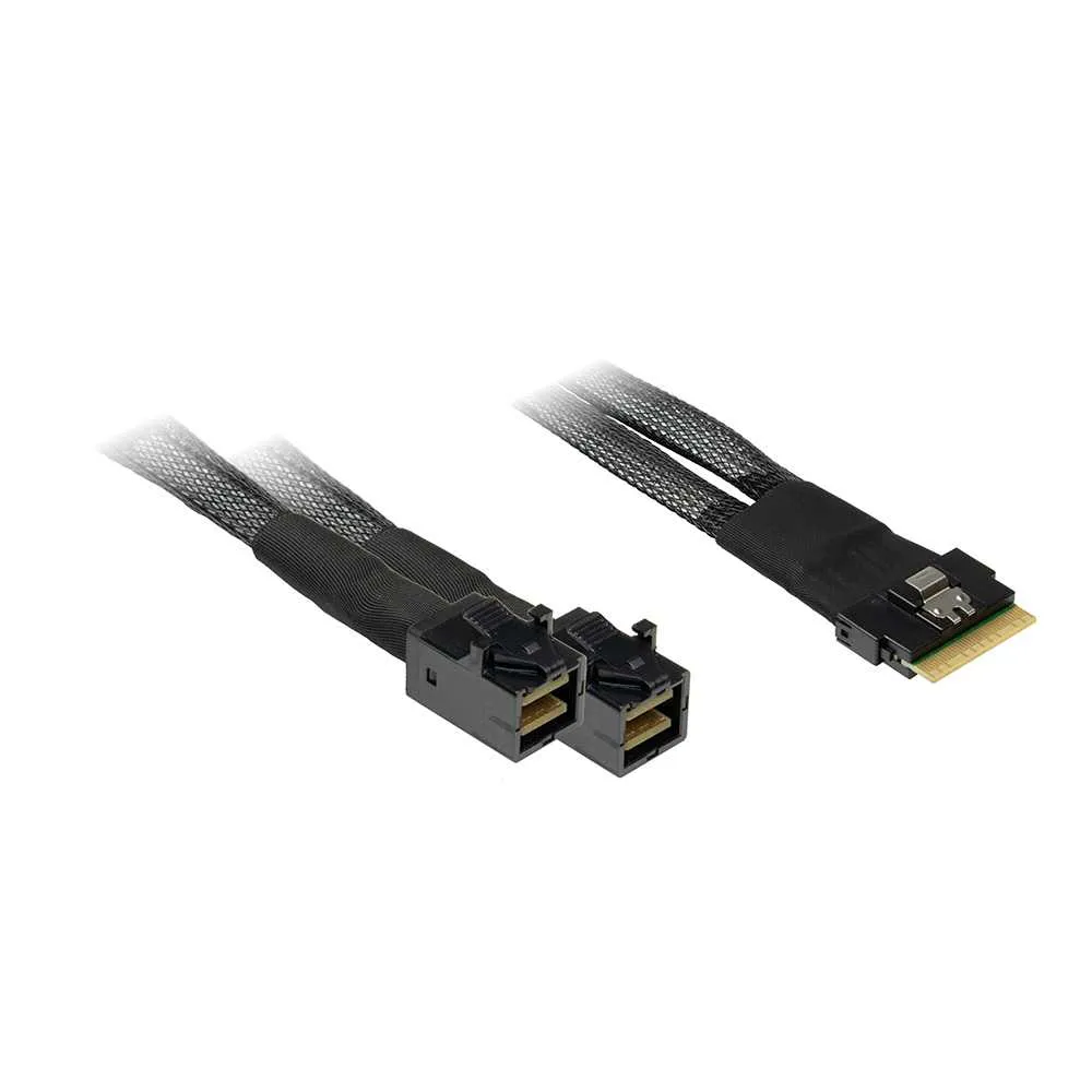 Cable SAS SFF-8654 8i a 2x SFF-8643. 75cm.