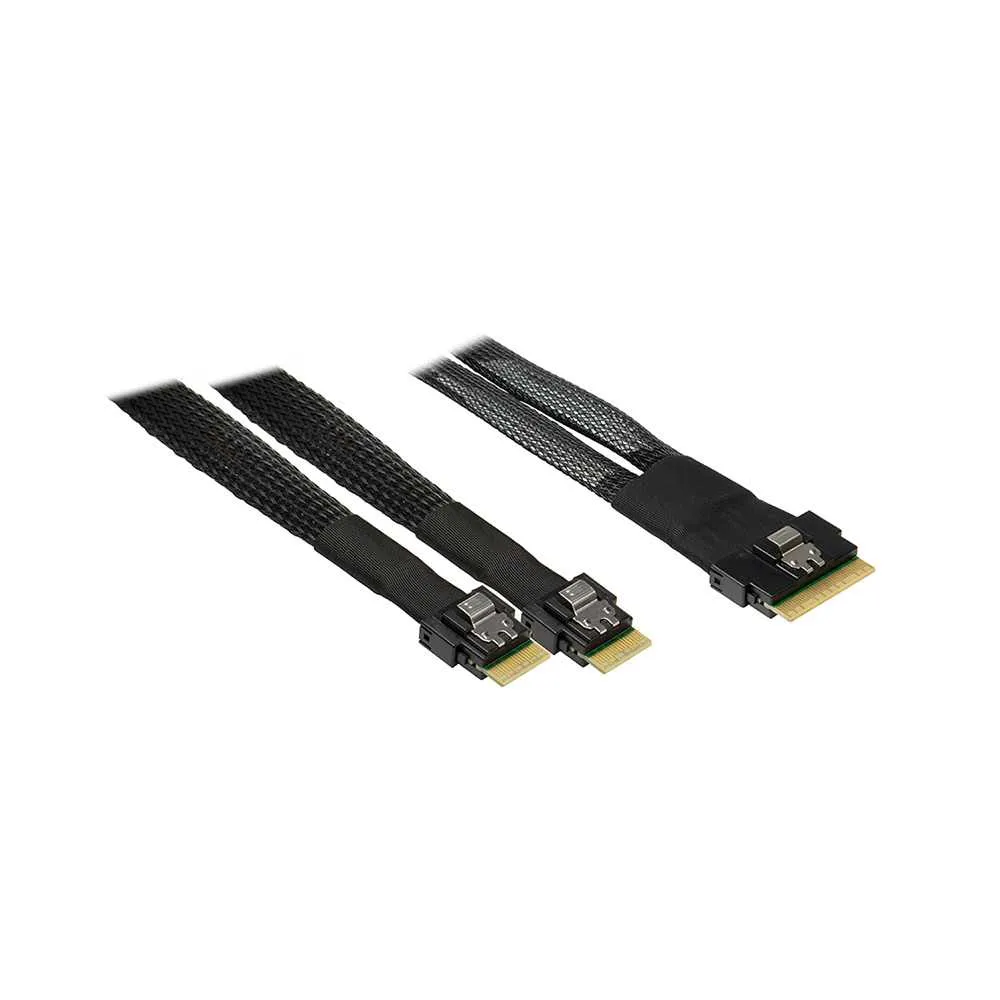 Cable SAS SFF-8654 8i a 2x SFF-8654 4i. 1m.