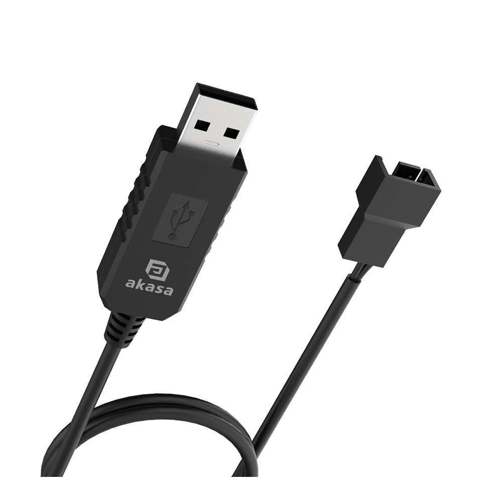 Akasa AK-CBFA10-60BK. Cable USB convertidor de voltaje de 5 V a 12 V CC
