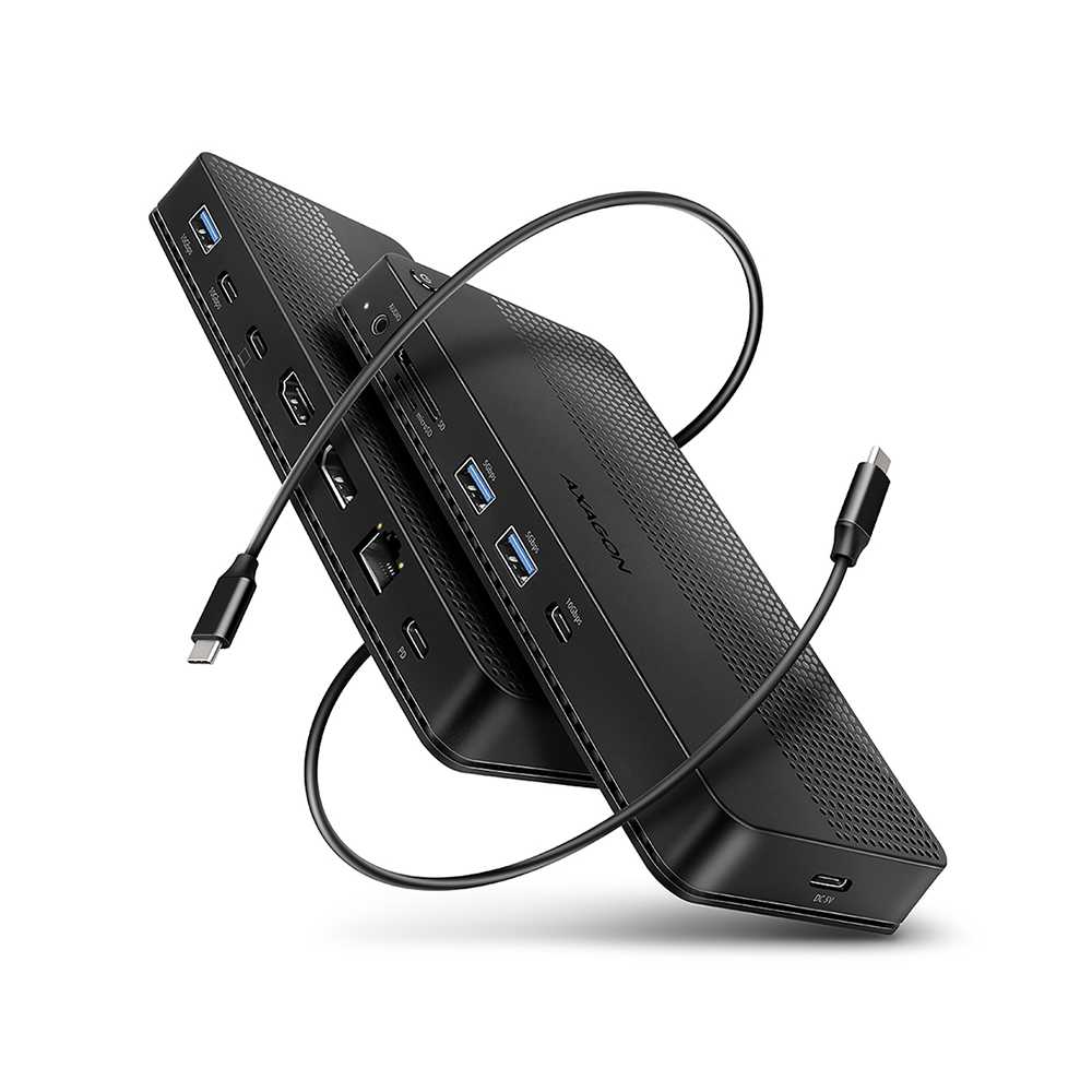 Axagon HMC-U4. Hub USB 4.0. 3x USB-A + 1x USB-C + HDMI + DP + RJ-45