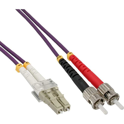 Cable Duplex fibra óptica OM4 50/125 micras. LC/ST. 0.5 metros.