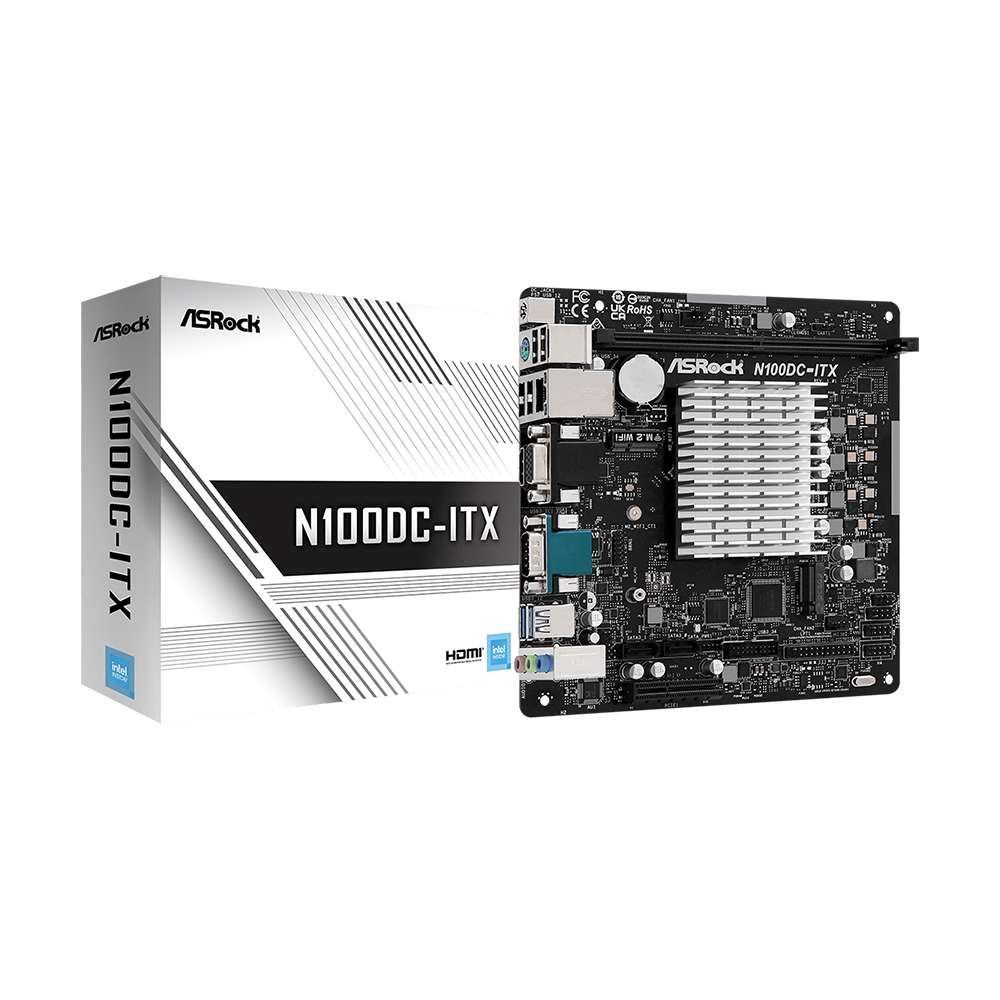 Asrock N100DC-ITX. Intel N100. Mini-ITX. - DDR4
