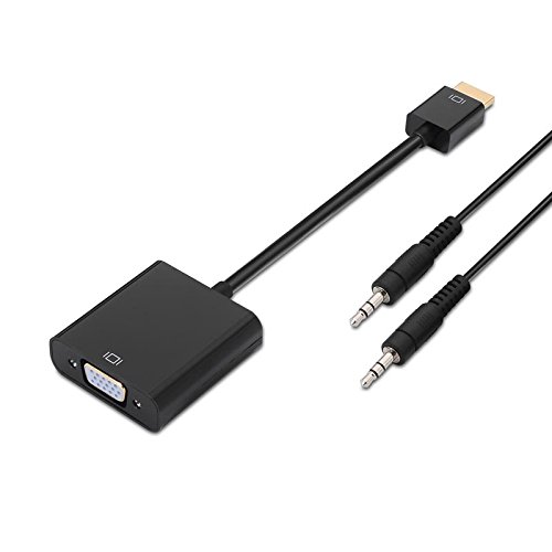 Conversor HDMI a SVGA+Audio. HDMI/M-SVGA/H+3.5/H. 10cm+1.0m. Negro