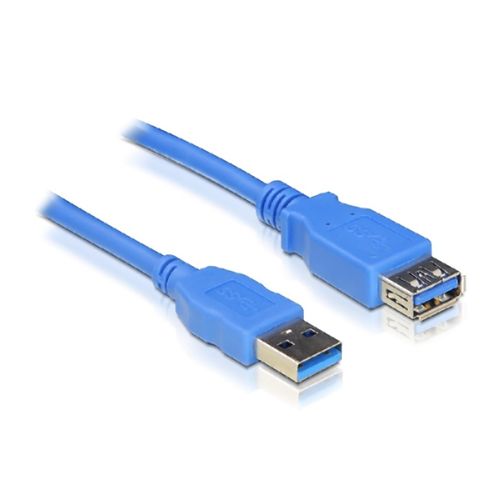 Cable USB 3.0. Tipo A/M-A/H. Azul. 2.0m