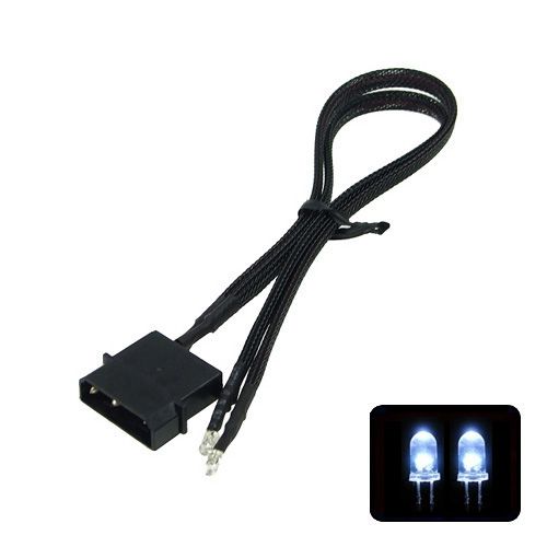 Phobya LED Doble 5mm. Ultrahell Blanco Cable Sleeve Negro