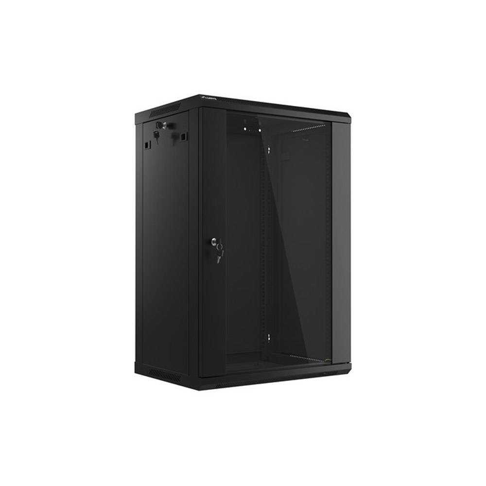Lanberg Armario Rack Mural 19" 6U 600x450 puerta de cristal WF01-6418-10B