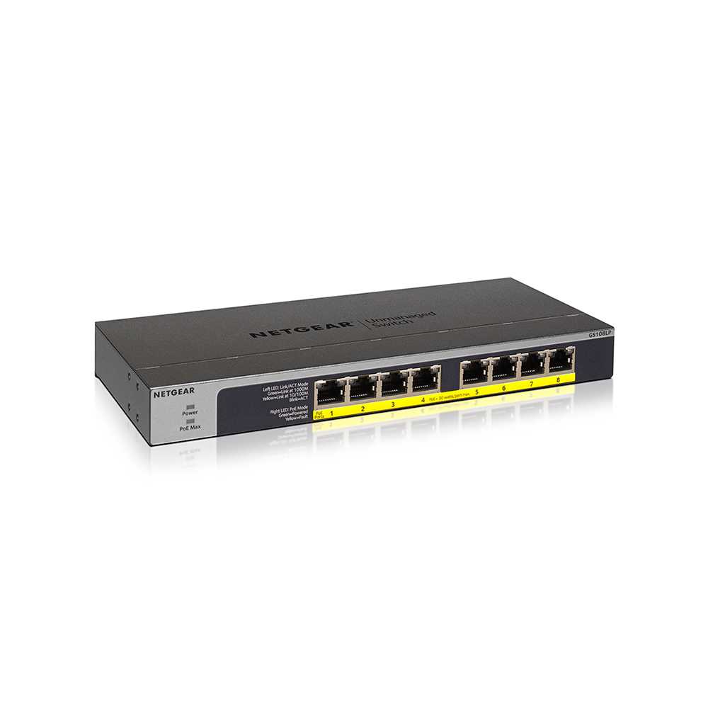Netgear GS108LP-100EUS PoE+. Switch No Gestionado 8 Puertos Gigabit.