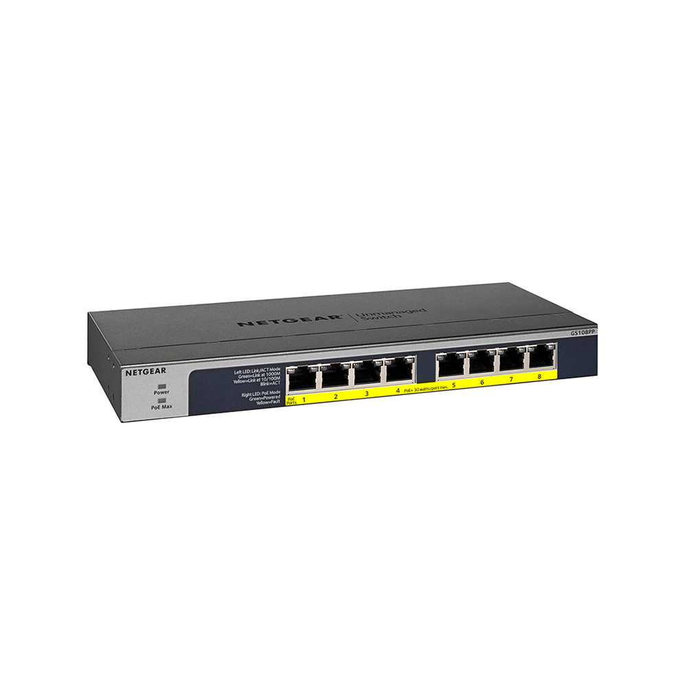 Netgear GS108PP-100EUS PoE+. Switch No Gestionado 8 Puertos Gigabit.