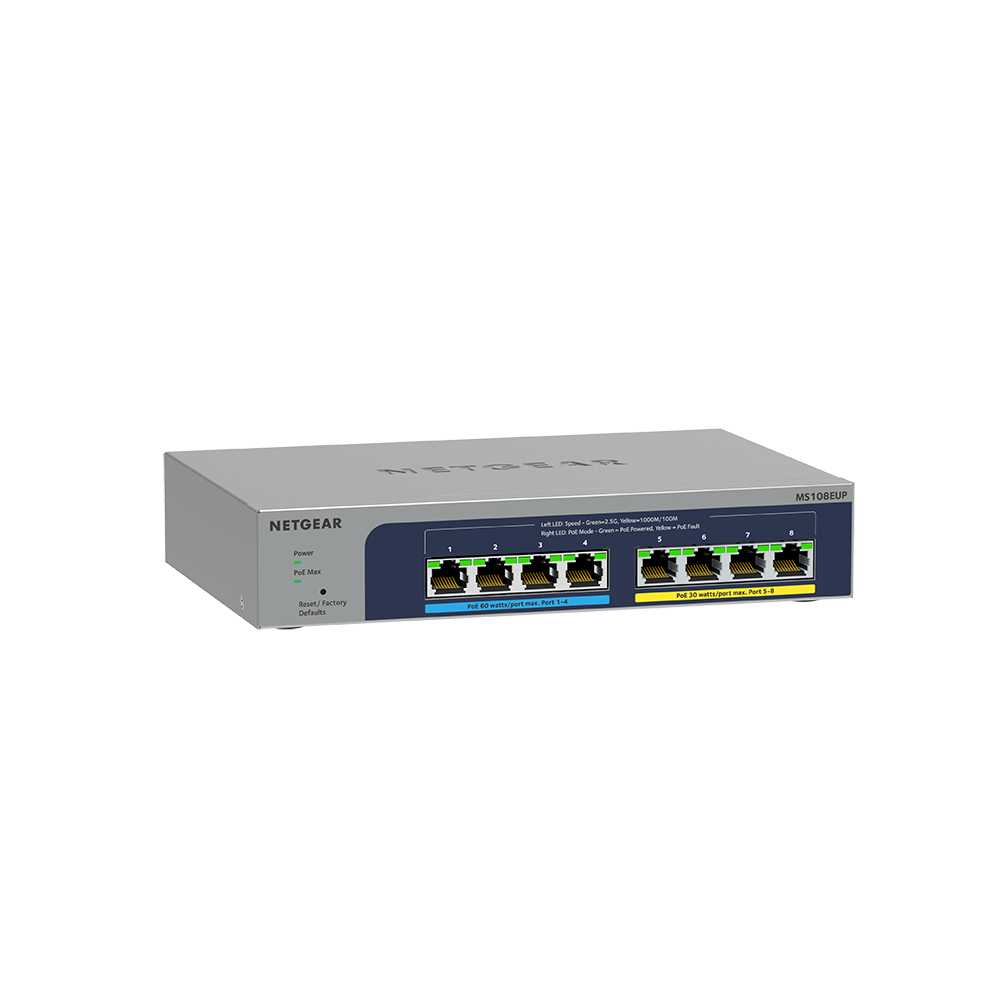 Netgear MS108EUP-100EUS PoE+. Switch 8 Puertos Gigabit.