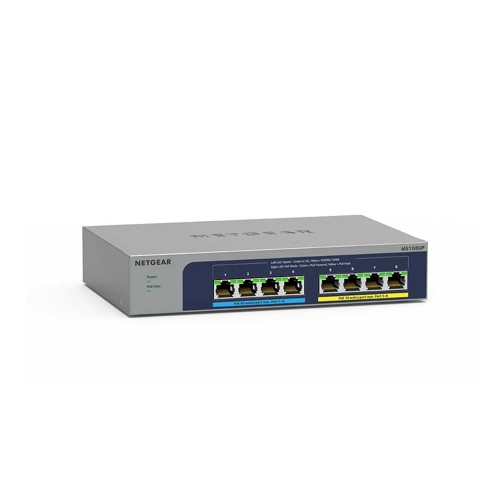 Netgear MS108UP-100EUS PoE+. Switch No Gestionado 8 Puertos 2.5 Gigabit.