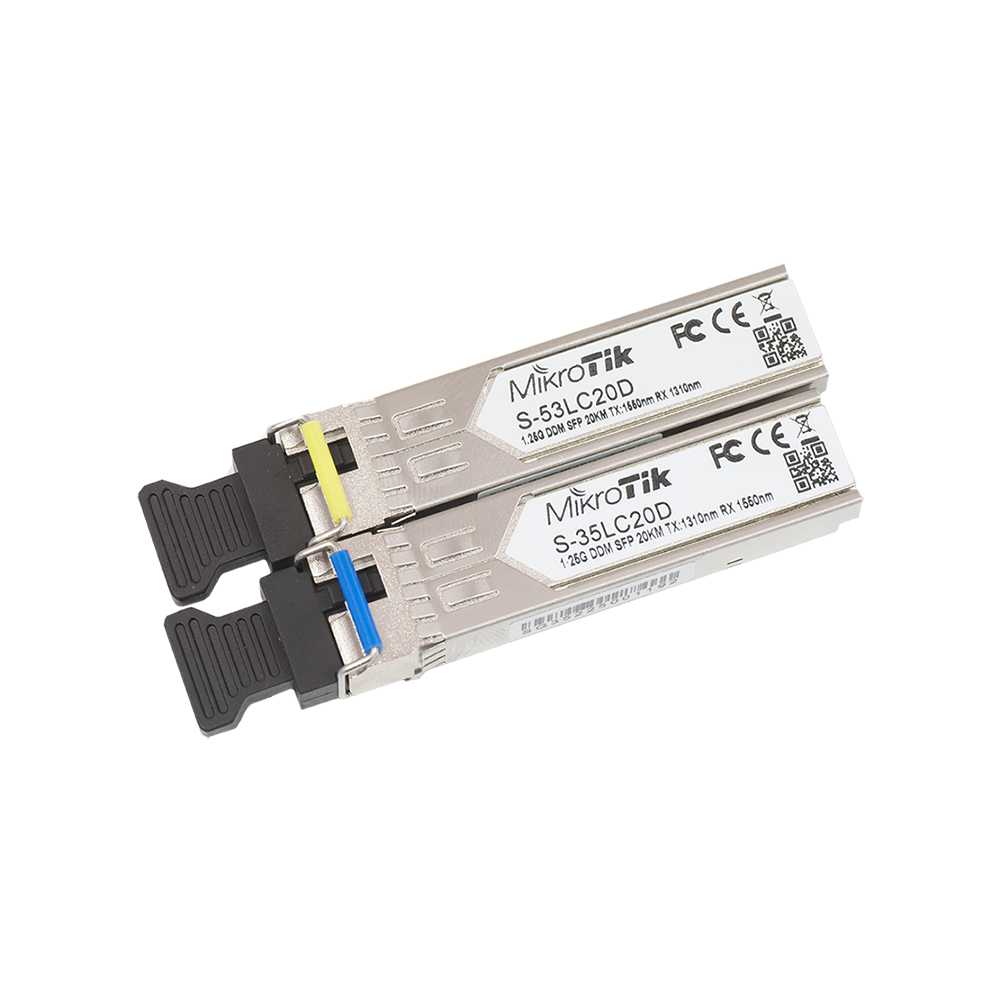 Mikrotik S-3553LC20D. Kit 2x Módulo de transceptor SFP. 1.25GbE.