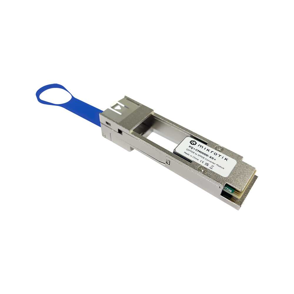 Mikrotik XQ+CM0000-XS+. Adaptador de 100G QSFP28 a 25G SFP28.