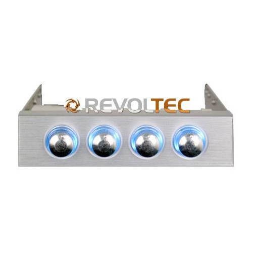 Revoltec RL020. Regulador de Ventilador 3.5, 4-canales, plata