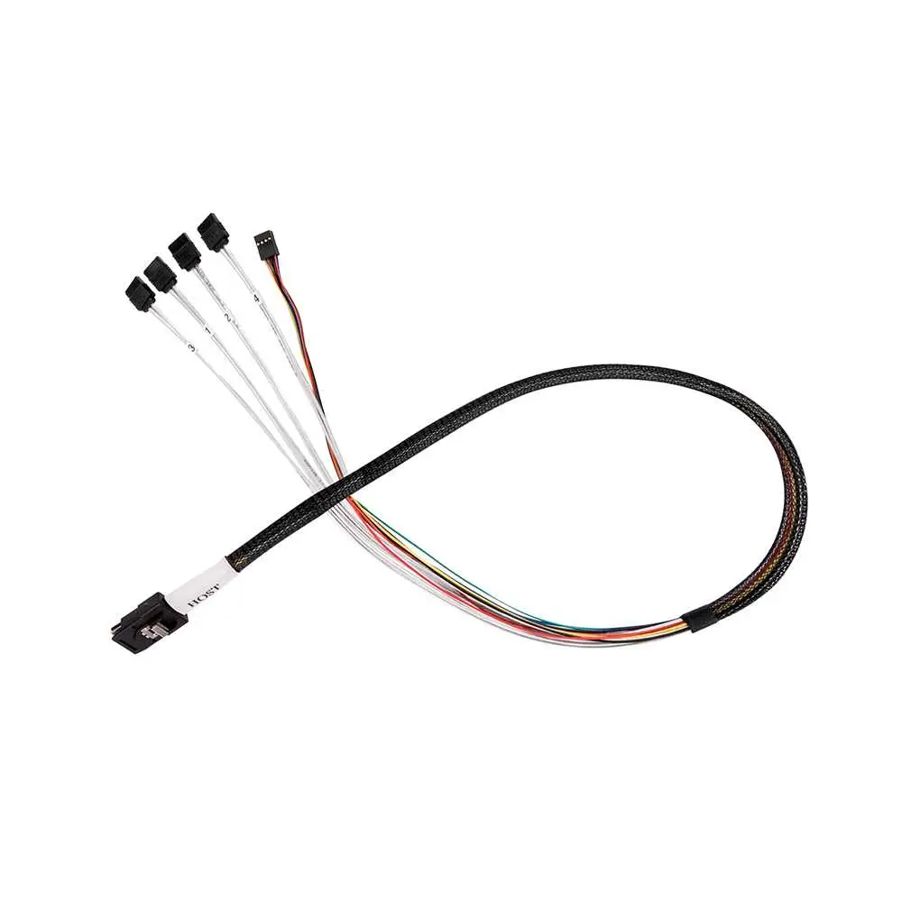 SilverStone CPS03 Cable interno MiniSAS SFF-8087 a 4xSATA + SPGIO