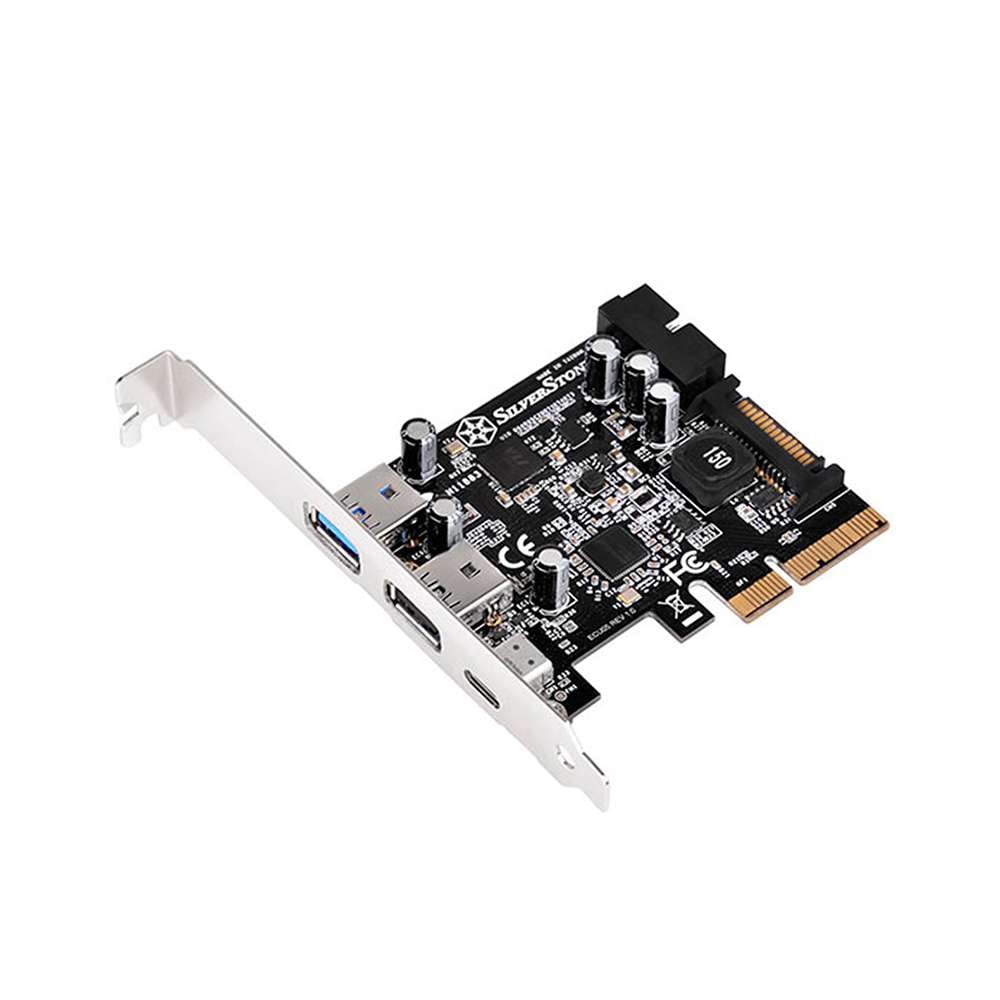 SilverStone SST-ECU05. Tarjeta PCIe x2 a 1x USB 3.1 + 2x USB 3.0