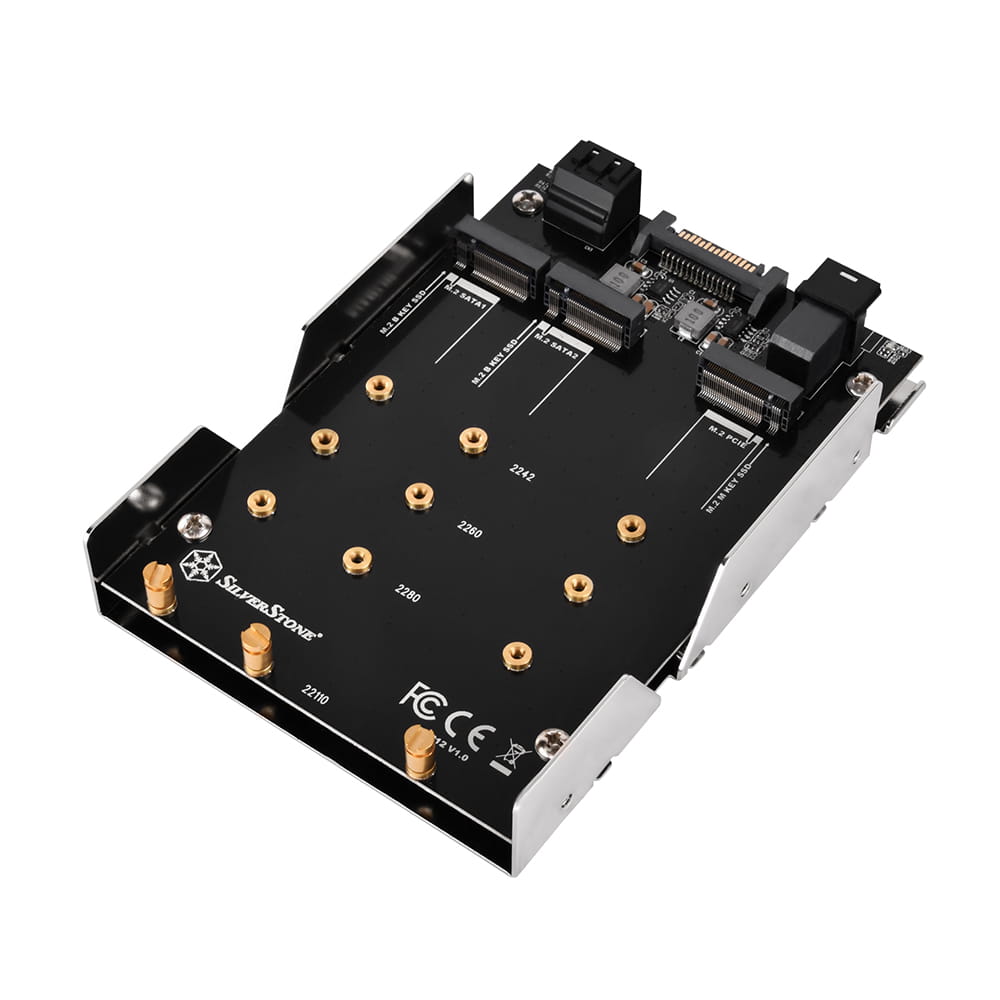Silverstone SST-SDP12. Adaptador 3.5" a 2x M.2 SATA + 1x M.2 NVMe