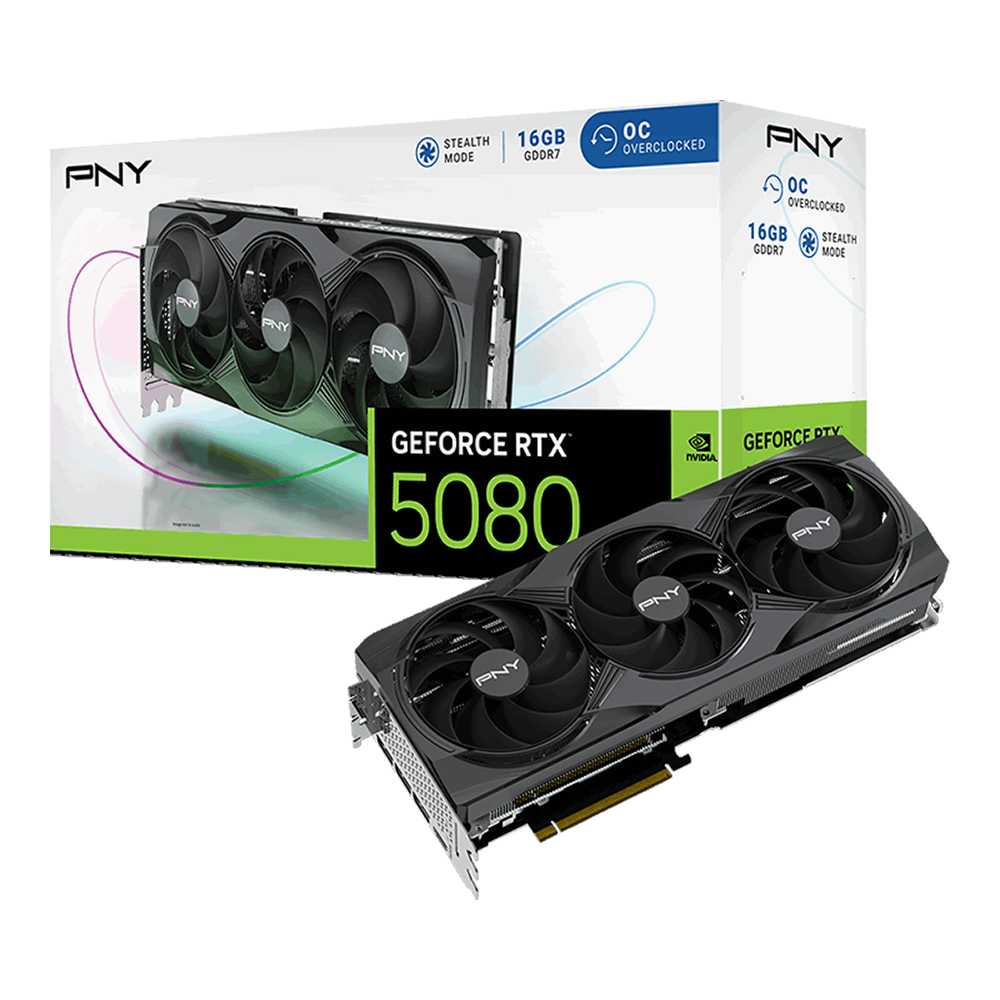 PNY RTX 5080 Overclocked Triple Fan 16Gb GDDR7 OEM