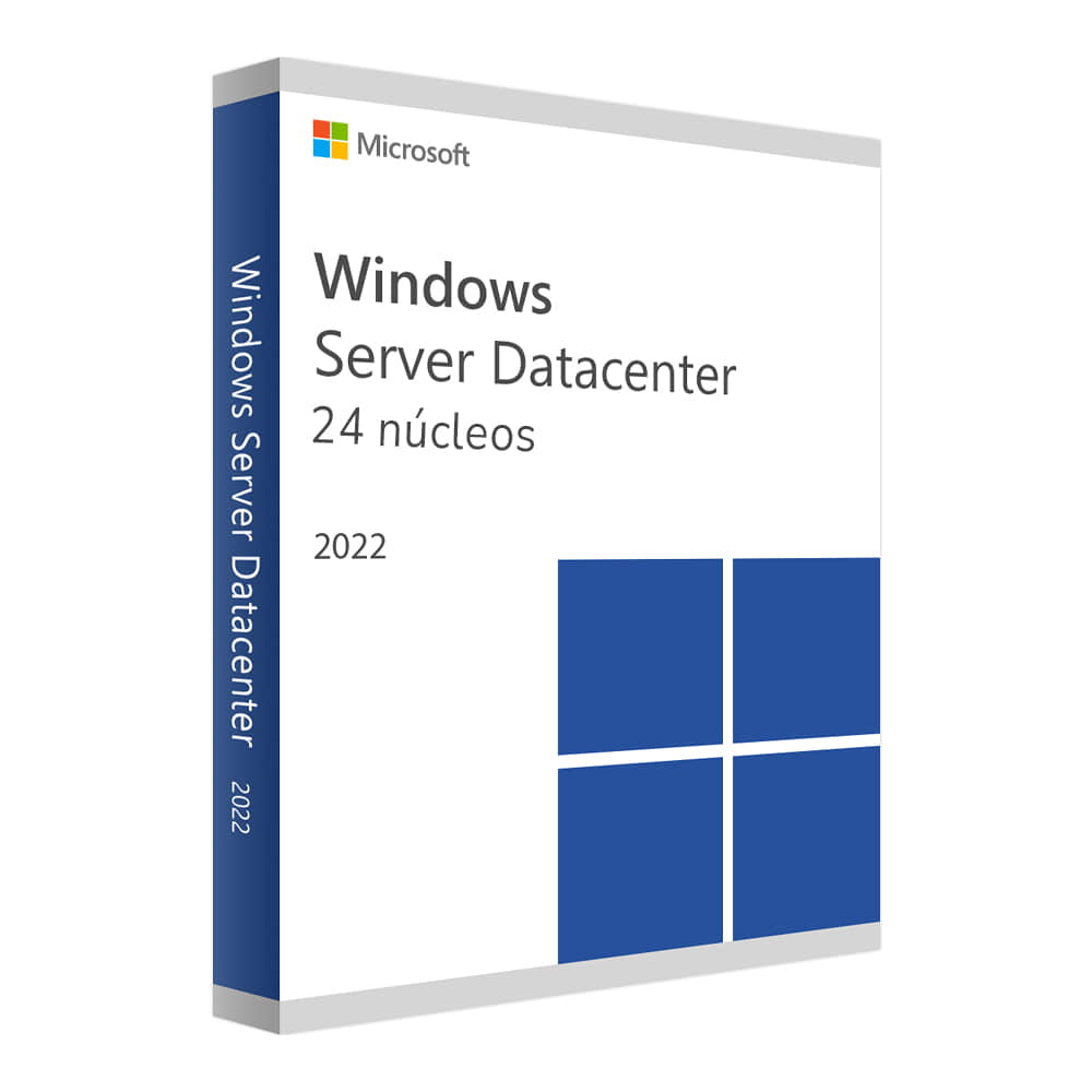 Microsoft Windows Server 2022 Datacenter 64-bit - 24 Nucleos. Máquinas virtuales ilimitadas